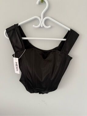 Kids Black One-Piece Bodysuit with Wide Straps